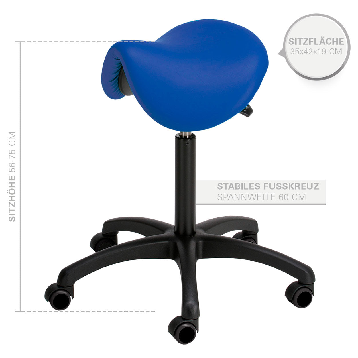 Sattelhocker mit Polster - Standard mit Rollen