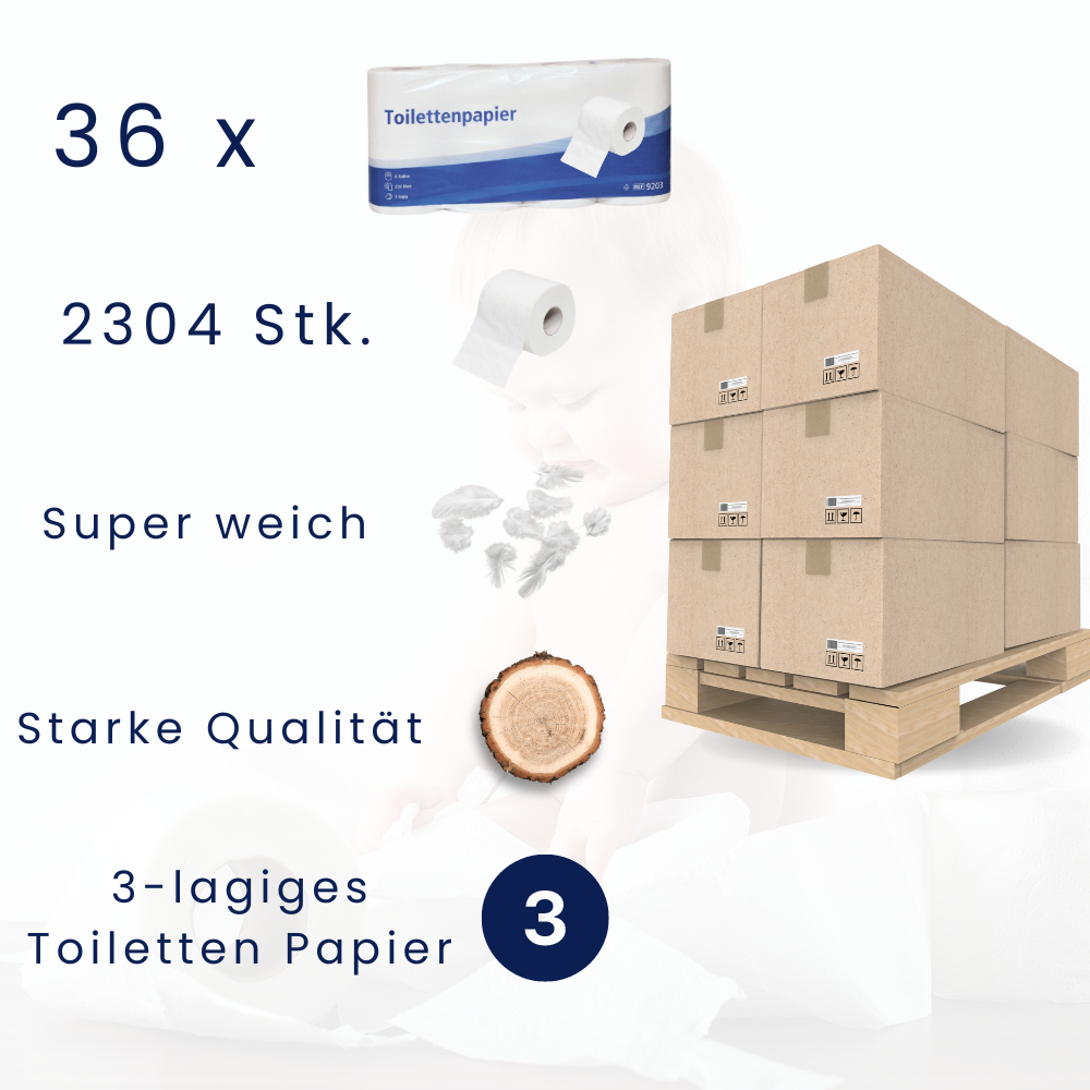 Toilettenpapier 3-lagig - Palette (36 Pack)