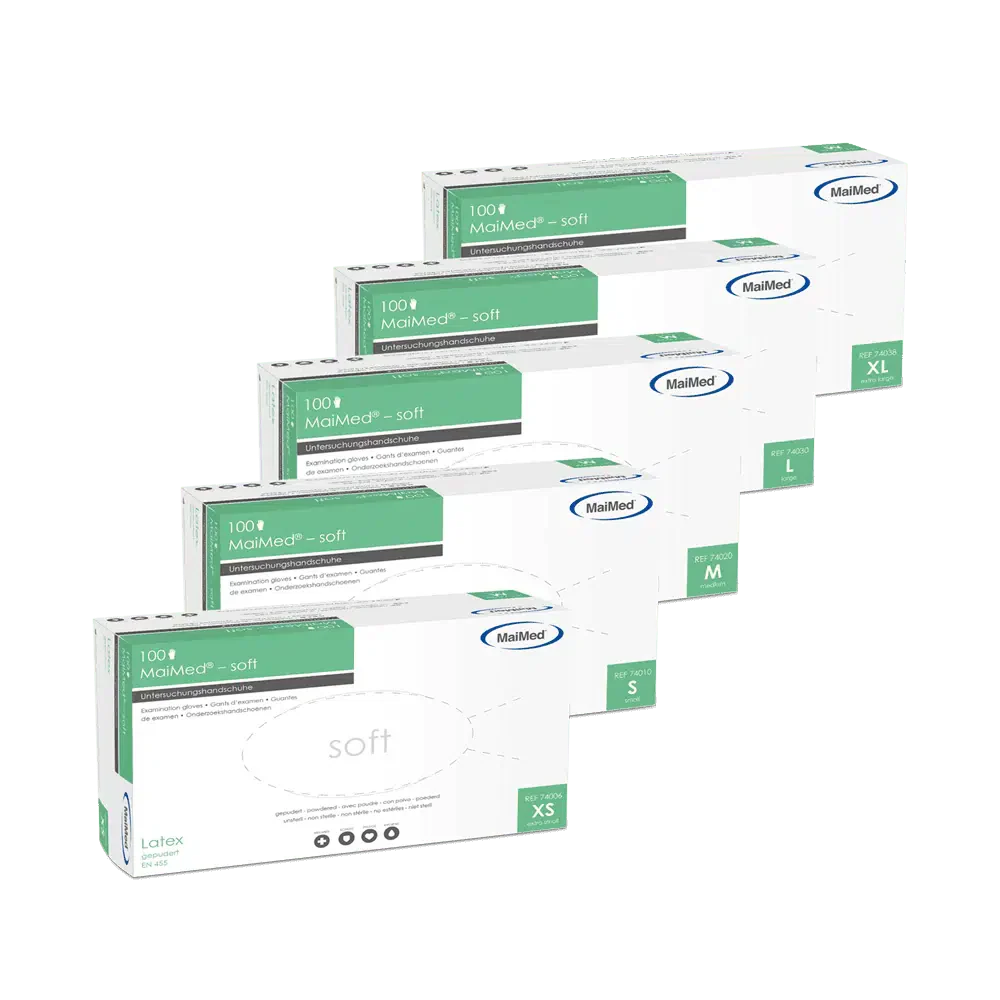 Latex-Einweghandschuhe soft gepudert